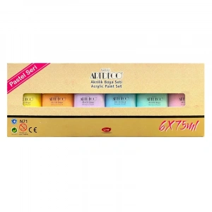 ARTDECO AKRİLİK BOYA 75 ML PASTEL RENKLER 6 LI SET