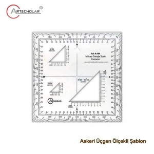 Artscholar Askeri Üçgen Ölçekli Şablon Akrilik 15x15cm
