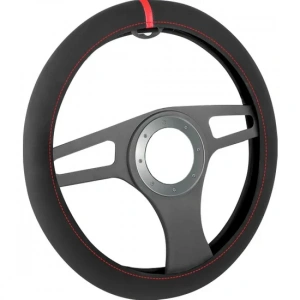 AUTOMİX 44338 ALCANTARA DİREKSİYON KILIFI TEK ÇİZGİ KIRMIZI