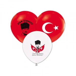 Balon 12-a  Baskılı Ata/bayrak/nazar 100 Lü