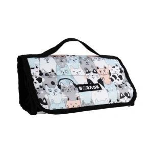 BBack 4 Bölümlü Kalem Çantası / Kalemlik / Kalem Kutusu KEDİLER