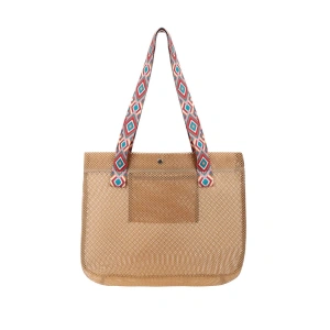 BBack File Kadın Plaj Çantası / Günlük El Ve Omuz Çantası 44x37 cm. TABA