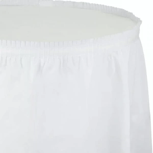 Beyaz Renk Plastik Masa Eteği 74 x 426 cm