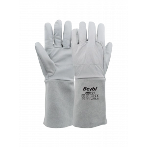 Beybi Argon Kaynakçı Deri İş Eldiveni Uzun Konç