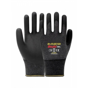 Beybi B-Flex110 Köpük Nitril Kaplı Likralı Örme Eldiven Siyah No 9