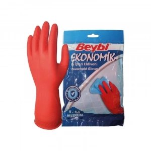 Beybi Ekonomik Ev Tipi Eldiven Kırmızı No 8 - 8,5