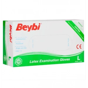 Beybi Lateks Muayene Eldiveni Pudralı ( L ) 100 Adet