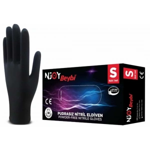 Beybi Njoy Siyah Nitril Medikal Muayene Eldiveni ( S ) 100 Adet