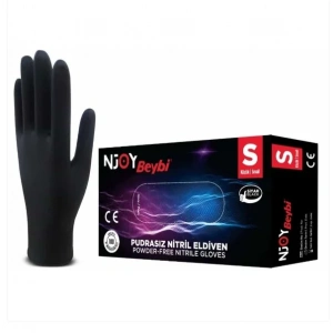 Beybi Njoy Siyah Nitril Medikal Muayene Eldiveni ( S ) 20 Paket