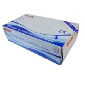 Beybi Pudrasız Mavi Nitril Medikal Muayene Eldiveni ( S ) 100 Adet