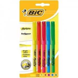 Bic Fosforlu Kalem 5li Blister Karışık Renk