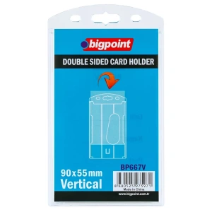 Bigpoint Çift Taraflı Kart Kabı Dikey Şeffaf 55x90mm