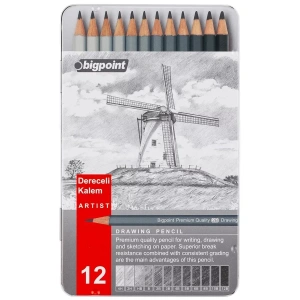 Bigpoint Dereceli Kalem 12li Metal Kutu