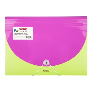 Bigpoint Pop Serisi Körüklü Dosya 13 Cepli Kilitli A4 Mor-yeşil