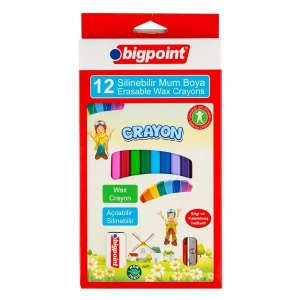 Bigpoint Wax Crayon Silinebilir Mum Boya 12 Renk