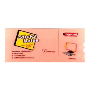 Bigpoint Yapışkanlı Not Kağıdı 3lü 40x50mm Neon Pembe