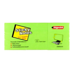 Bigpoint Yapışkanlı Not Kağıdı 3lü 40x50mm Neon Yeşil