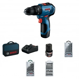 Bosch Akülü Darbeli Vidalama Matkabı Gsb 12V-30 (2 X 2,0 Ah Akü) + Akseuar Seti (39 Parça)