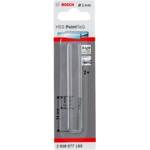Bosch Metal Matkap Ucu HSS PointTeQ (DIN 338) 1,0 mm (2 Adet) - 2608577153