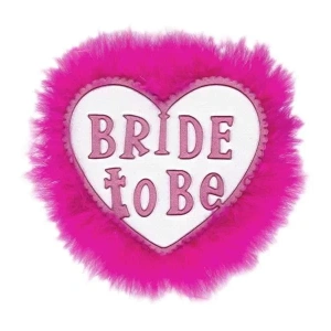 Bride To Be Tüylü Kalp Rozet