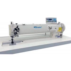 Broderi Bd-1560-25-7 Otomatik Büyük Mekik Çift İğne Çift Pabuç Deri Makinası 64 Cm
