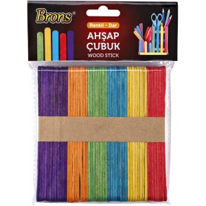 Brons Ahşap Çubuk Renkli Geniş 50 Li Br-903