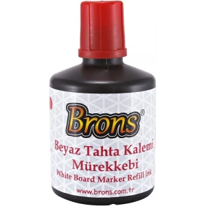 Brons Beyaz Tahta Kalemi Mürekkebi 100 cc. Kırmızı