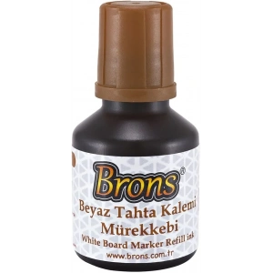 Brons Beyaz Tahta Kalemi Mürekkebi 30 cc. Kahverengi