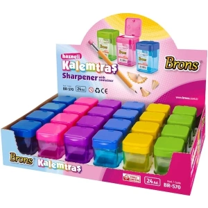 Brons Çift Delikli Hazneli Kare Kalemtraş