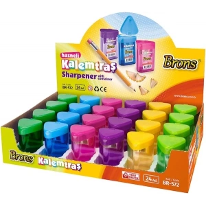 Brons Çift Delikli Hazneli Üçgen Kalemtraş