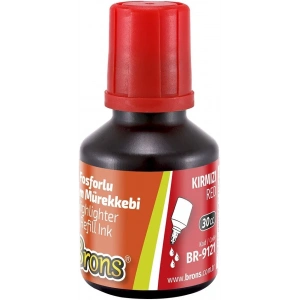 Brons Fosforlu Kalem Mürekkebi 30 cc. Kırmızı