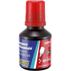 Brons Permanent Marker Mürekkebi 30 cc. KIRMIZI
