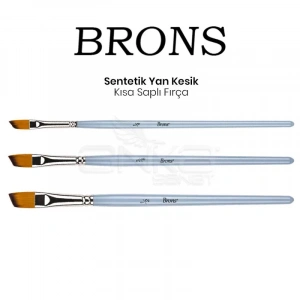 Brons Sentetik Yan Kesik Kısa Saplı Fırça