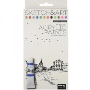 Bruno Visconti Sketch&art Akrilik Boya Metalik Renkler 12x12ml No:70-0065