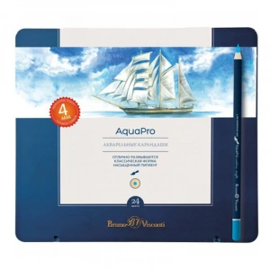 Bruno Visconti Sketch&art Profesyonel Aquarel Kuru Boya Kalemi 24 Renk Metal Kutuda No:30-0045