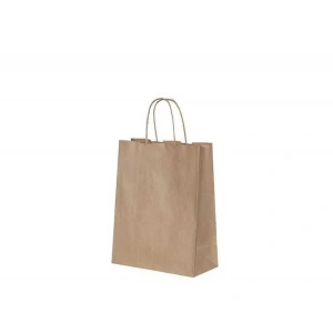 Burgu Saplı Kraft Kağıt Çanta 18x9x25 cm - 25 Adet