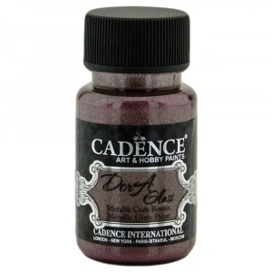 Cadence Dora Glass Metalik Cam Ve Porselen Boyası 50ml 3157 Parlak Vişne