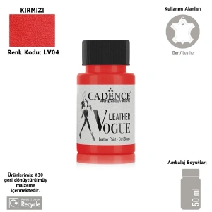 Cadence Leather Vogue Deri Boyasi 50ml LV-04 Kırmızı