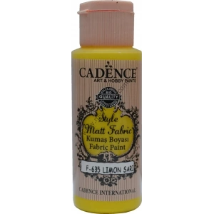 Cadence Style Matt Fabric Kumaş Boyası 59ml 635 Limon Sarı