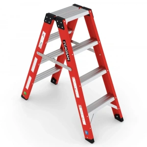Çağsan A Tipi Çift Tarafı Geniş Fiberglas Merdiven (V6) 4 Basamaklı - BFC4