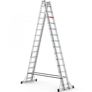 Çağsan A Tipi Çift Taraflı Sürgülü Alüminyum Merdiven 2x14 Basamaklı - TA004