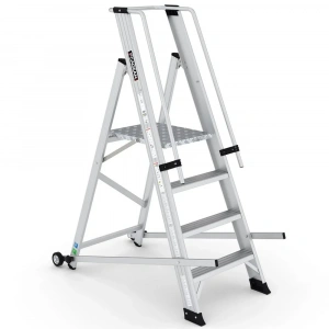 Çağsan Tekerlekli Profesyonel Alüminyum Katlanır Platformlu Merdiven 3+1 Basamaklı - VE3