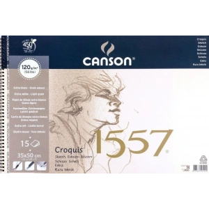 Canson 1557 Eskiz Çizim Defteri 35x50cm 120gr 15yp Spiralli