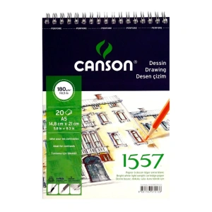 Canson 1557 Eskiz Çizim Defteri A5 180gr 20yp Spiralli