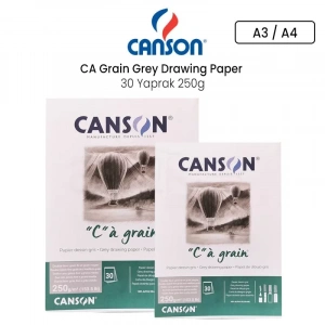 Canson Ca Grain Grey Drawing Paper 30 Yaprak 250g