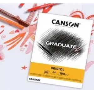 Canson Graduate Bristol Eskiz Çizim Defteri A3 180gr 20 Yaprak