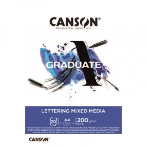 Canson Graduate Lettering Mixed Media Marker Pad 200g 20 Yaprak A4