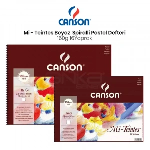 Canson Mi-teintes Beyaz Pastel Defteri Spiralli 16 Yaprak 160g