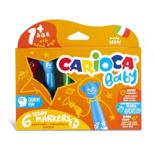 Carioca Baby Teddy Jumbo Yıkanabilir Keçeli Boya Kalemi 6 Renk 1+ Yaş