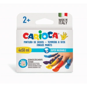 Carioca Baby Yıkanabilir Parmak Boyası 4 Renk x 50 ml. 2+ Yaş